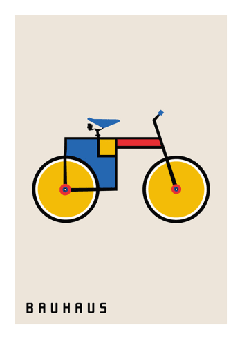 SEVEN WALL ART - Poster Bauhaus bicycle 60x90cm