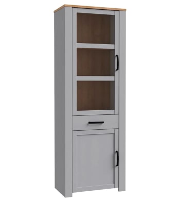ODIN - Vitrina 1 puerta acristalada de 205 cm alto en gris