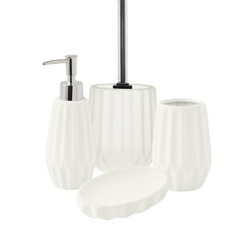 Facette - Set de salle de bain 4 pièces en céramique blanc