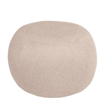 ANVIT - Puff ovalado decorativo tapizado beige