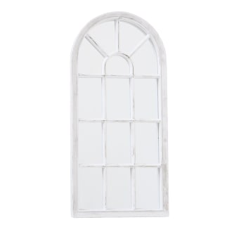 Miroir classique fenêtre arche en plastique blanc 70x35x3cm