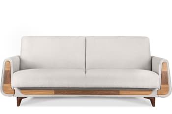GUSTAVO - Sofa 3-Sitzer mit Schlaffunktion, weiß