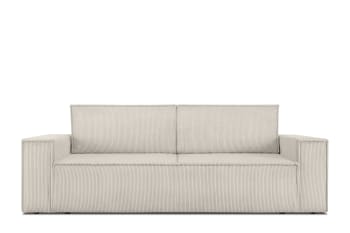 NAPI - Sofa 3 Sitzer, mit Schlaffunktion, in Pet Friendly Cord-Stoff, creme