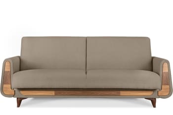 GUSTAVO - Sofa 3-Sitzer mit Schlaffunktion, braun