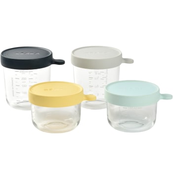Accessoires repas - Coffret 4 pots de conservation en verre (150 ml et 250 ml)