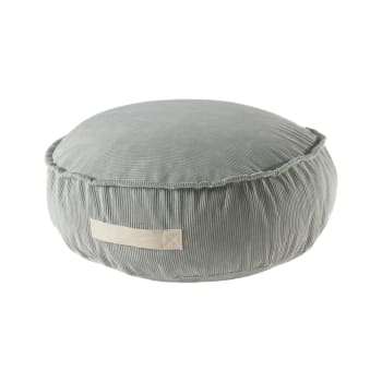 Runde Pouf für Kinder, Kord, Grau 65x20cm