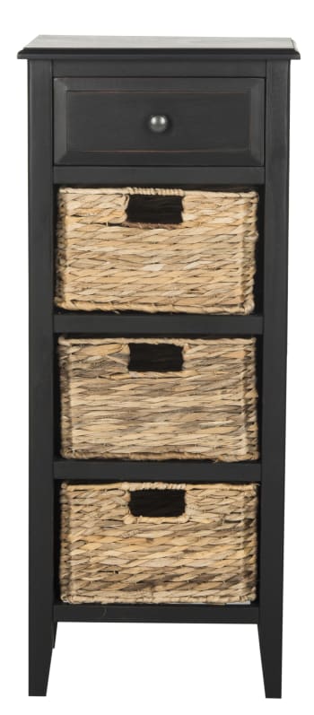 Norene - Aufbewahrungsmöbel aus Kiefernholz, 30 X 40 X 90 cm, Schwarz