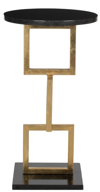 Laney - Beistelltisch aus Eisen/Marmor, 30 X 30 X 60 cm, Schwarz; Gold