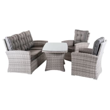 Gris - Conjunto de sofás sofa 3 plazas, 2 sofás individuales y mesa