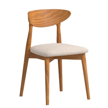 Mailis - Chaise en bois et tissu recyclé couleur beige