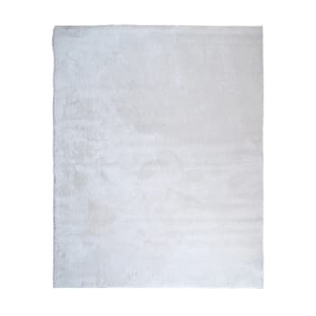 Tendrement - Tapis uni tout doux blanc en polyester 190x290