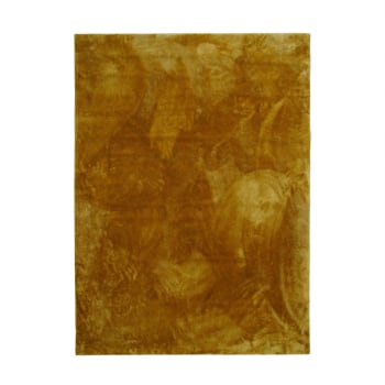 Tendrement - Tapis uni jaune en polyester 160x220