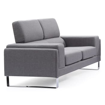 HOMCOM Canapé d'angle en L convertible reversible 3 places chaise longue  d'angle droit ou gauche pour salon dortoir d'université bureau à domicile  197 x 139 x 91 cm gris foncé