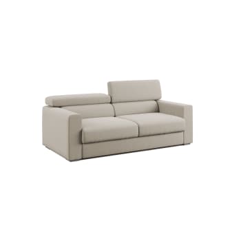 Divano allungabile con pouf estraibile in tessuto 158 cm Marrone Dylan