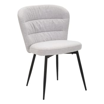 Set di 2 Sedie Roda, Plastica, Metallo, Nero, 53x54,5x79 cm