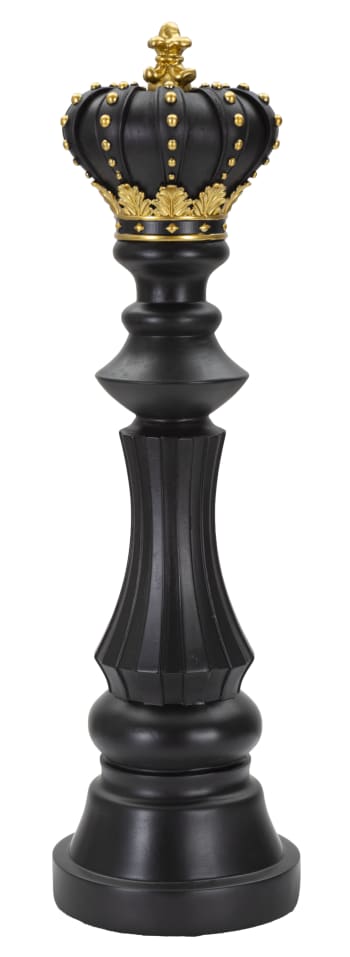 SCACCHI - Re degli scacchi in resina nero e dorato Ø cm 14x50