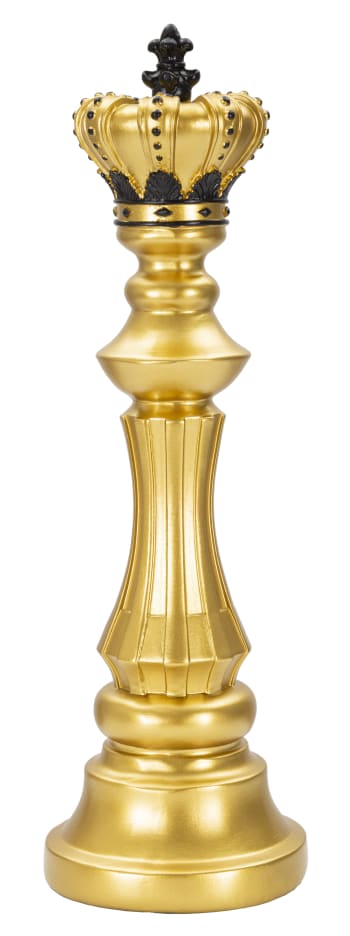 SCACCHI - Re degli scacchi in resina dorato e nero Ø cm 13x40,5