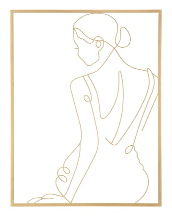 WOMAN - Pannello decorativo 3D in metallo dorato schiena di donna cm 60x1x80