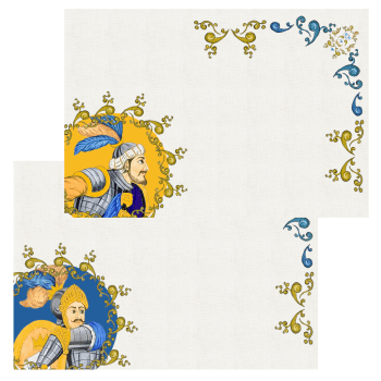 Set 2 Tovagliette americane natalizie in tessuto di cotone stampa fantasia  maiolica siciliana