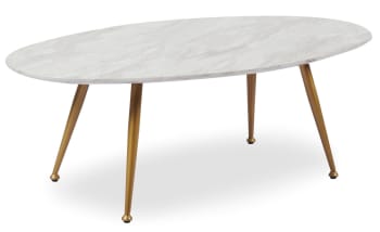 Romy - Table basse ovale effet marbre