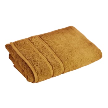 Coton peigne d'egypte eponges - Serviette de toilette 50x100 jaune cumin en coton