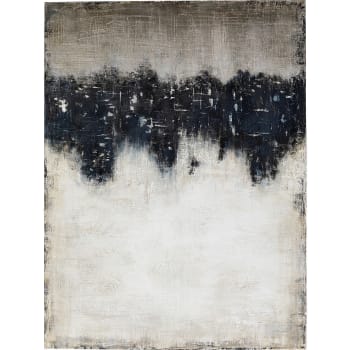 Into the sea - Toile bleu foncé et gris clair abstraite en coton 90x120