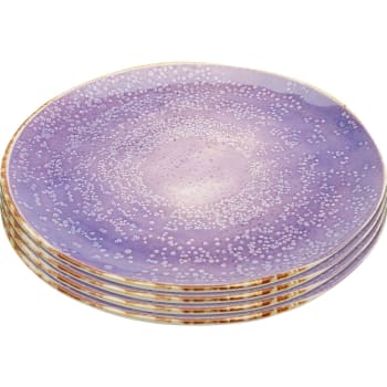Shirley - Assiette plate en grès violet D20 - Lot de 4