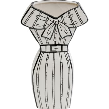 Favola - Vase robe en céramique noire et blanche