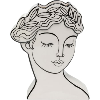 Favola - Vase buste femme en céramique noire et blanche