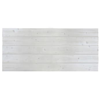 Garos - Cabecero de cama de madera maciza en tono blanco envejecido 200x75cm