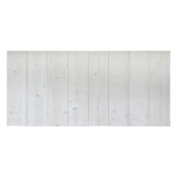 Arties - Cabecero de cama de madera maciza en tono blanco envejecido 160x75cm