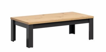 Hesen - Table basse  effet chêne et gris 130cm gris et chêne clair