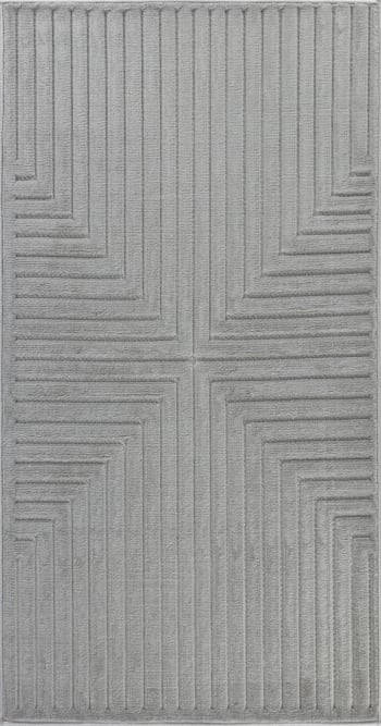 Kiyoshi - Moderner Skandinavischer Teppich für Innen /Außenbereich Grau 80x150