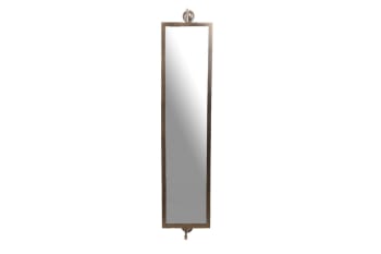 Hercule - Miroir rectangulaire pivotant en métal doré vieilli H106