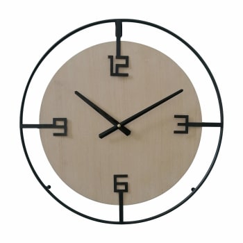 Orologio da parete in metallo nero e marrone Ø 50 cm