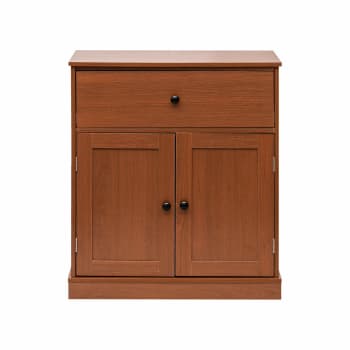 EASY LIFE - Mueble de almacenaje con 1 cajon y 2 puertas en aglomerado marrón