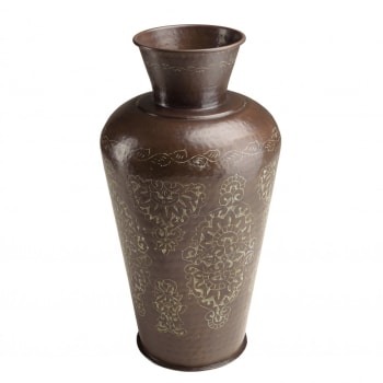 Honore - Vase alu couleur cuivre foncé patine antique H70cm