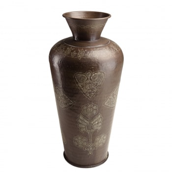 Honore - Vase alu couleur cuivre foncé patine antique H85cm