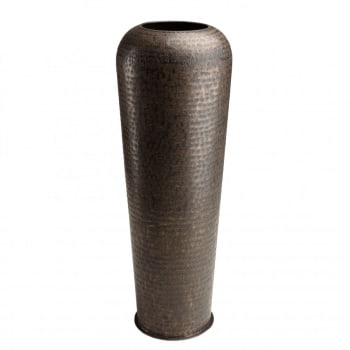 Honore - Vase alu couleur cuivre noir antique avec gravures H85cm