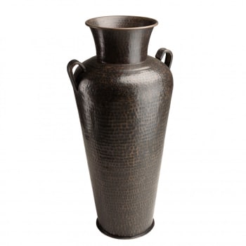 Honore - Vase alu avec anses couleur cuivre noir antique H100cm