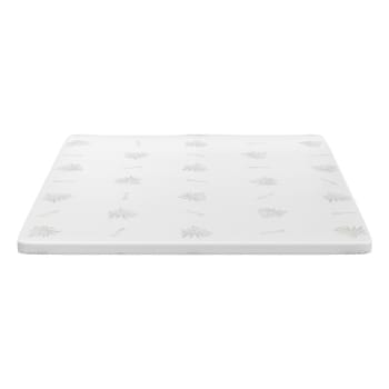 Topper matrimoniale 160x190 in Memory Foam ad Alta Densità 8 cm | Correttore materasso sfoderabile in Aloe Vera | Coprimaterasso imbottito Rinfrescante, massaggiante e traspirante | Made in Italy