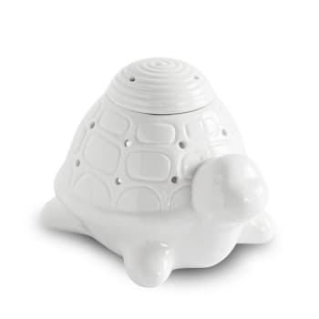 CERAMY - Quemador de perfume franklin de cerámica lacada en blanco - h11,5cm