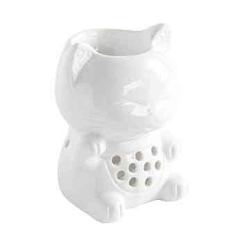 CERAMY - Brûle parfum tommy en céramique laquée blanche - H12,5cm