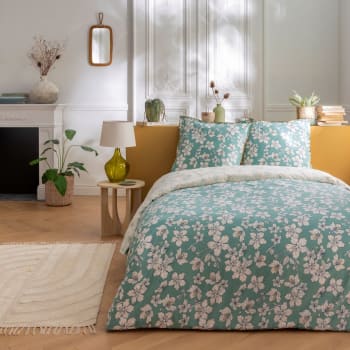 Parure de lit coton 2 personnes imprimé graphique 220x240 cm Blanc Sunshine | Maisons du Monde Parure de lit coton 2 personnes imprimé graphique 220x240 cm Blanc Sunshine | Maisons du Monde