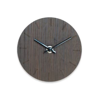 Horloge murale en bois marron D12cm