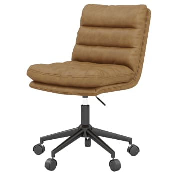 Matt-silla de oficina de piel sintética patinada camel