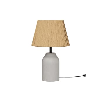 Alma - Lampe en raphia et béton