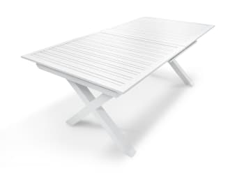 Floride - Table de jardin en aluminium blanc