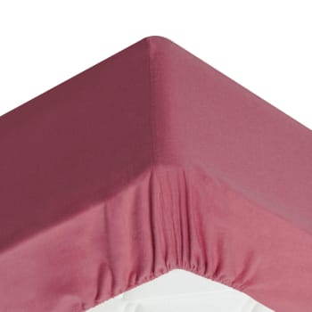Flanelle - Drap-housse grand bonnet 140x200x32 rose framboise en coton