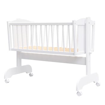 Victoria - Berceau bébé en bois blanc - 90x40 cm - Matelas Inclus